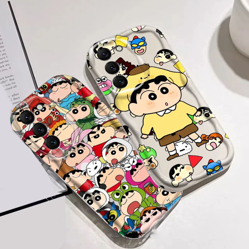 Comics C-Crayones S-Shins-chanes For Samsung S24 S23 S21 S20 Ultra Plus FE A73 A72 A71 A51 A31 A05S A05 A04 5G Wave Oil Cover