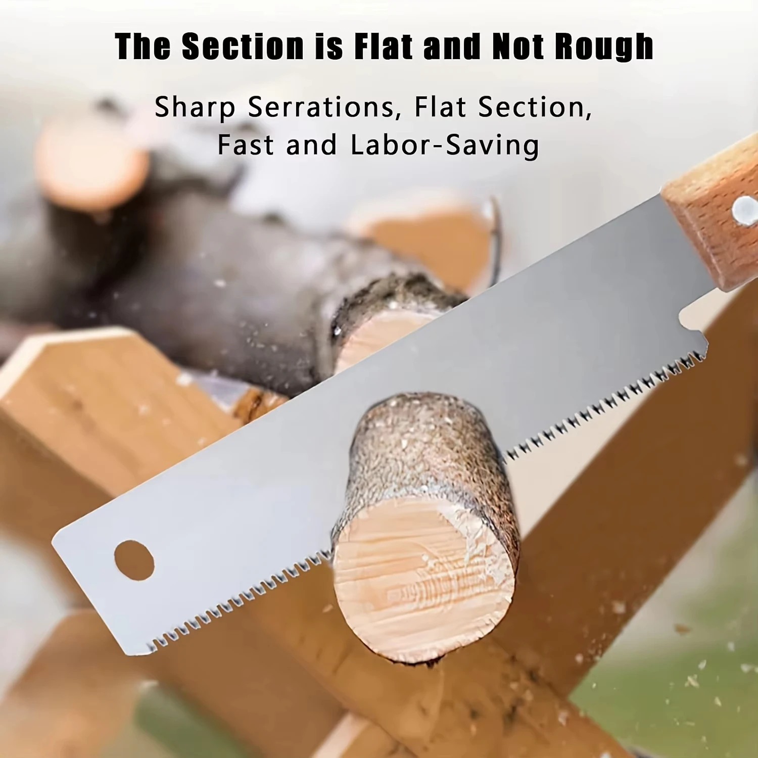 12 Inch Small Hand Saw, Flush Cut Saw Woodworking Hand Saw Wooden Straight Handle Single Edge Pull Saw Trim Tool for Household image 5