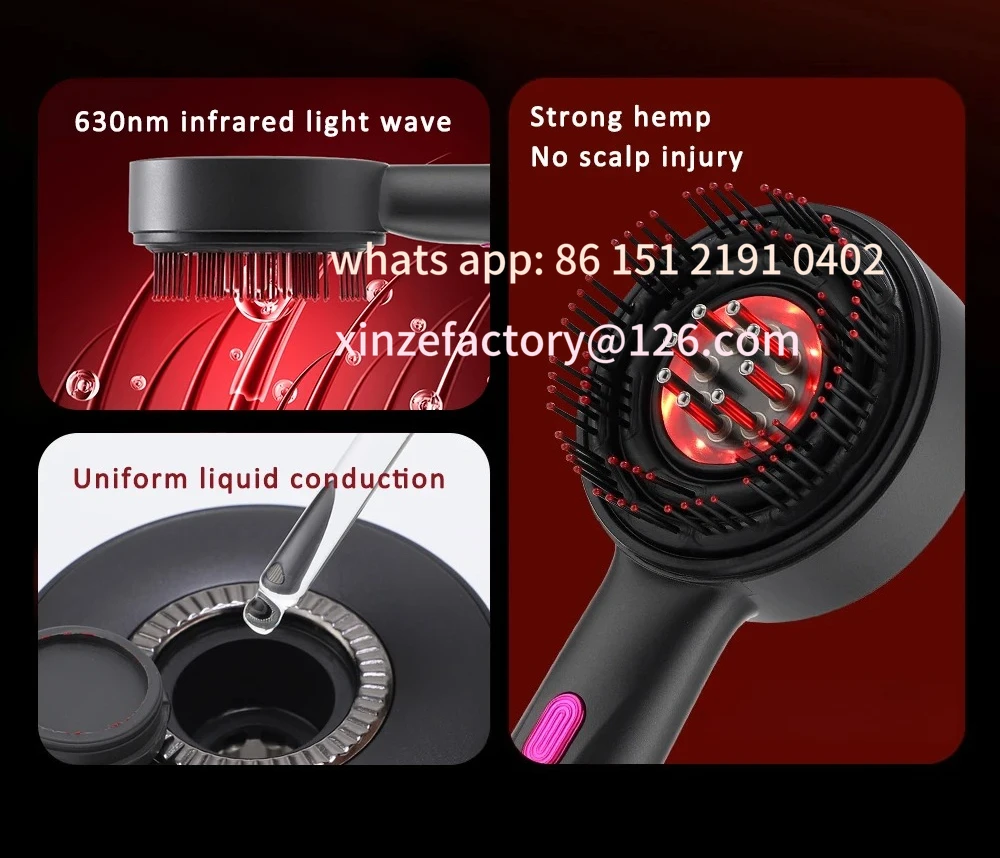 

Customizable massaggio a vibrazione elettrica Pettine per follicolo del cuoio capelluto a luce rossa Testa Punti