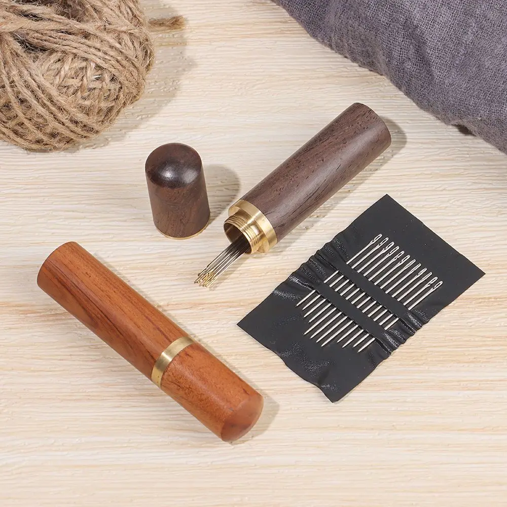 Storage Box Household Needlework Wooden Needle Case Self Threading Needles Embroidery Sewing Tools Hand Sewing Needles