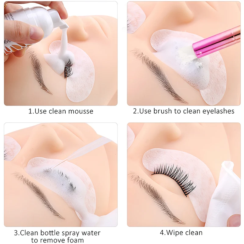 50/100PCS Eyelash Cleaning Brush Lash Shampoo Brushes Nose Pore Blackhead Remover Deep Brush Eyelashes Extensions Makeup Tools