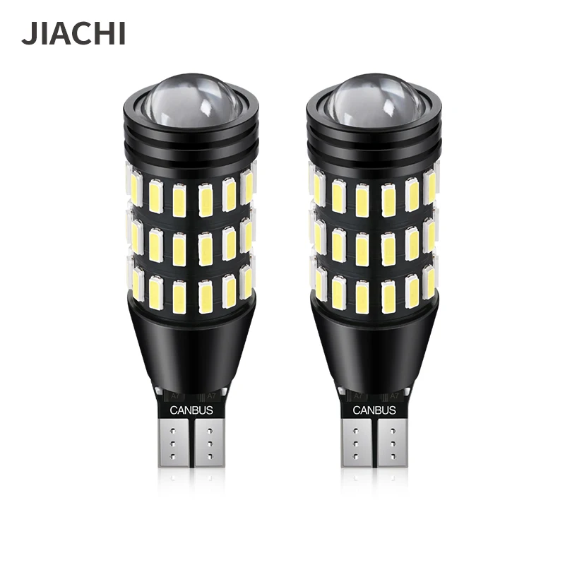 jiachi-車用ledリアライト10個t15-w16w-921-canbus電球4014チップ51smd-12-24v-6000k白