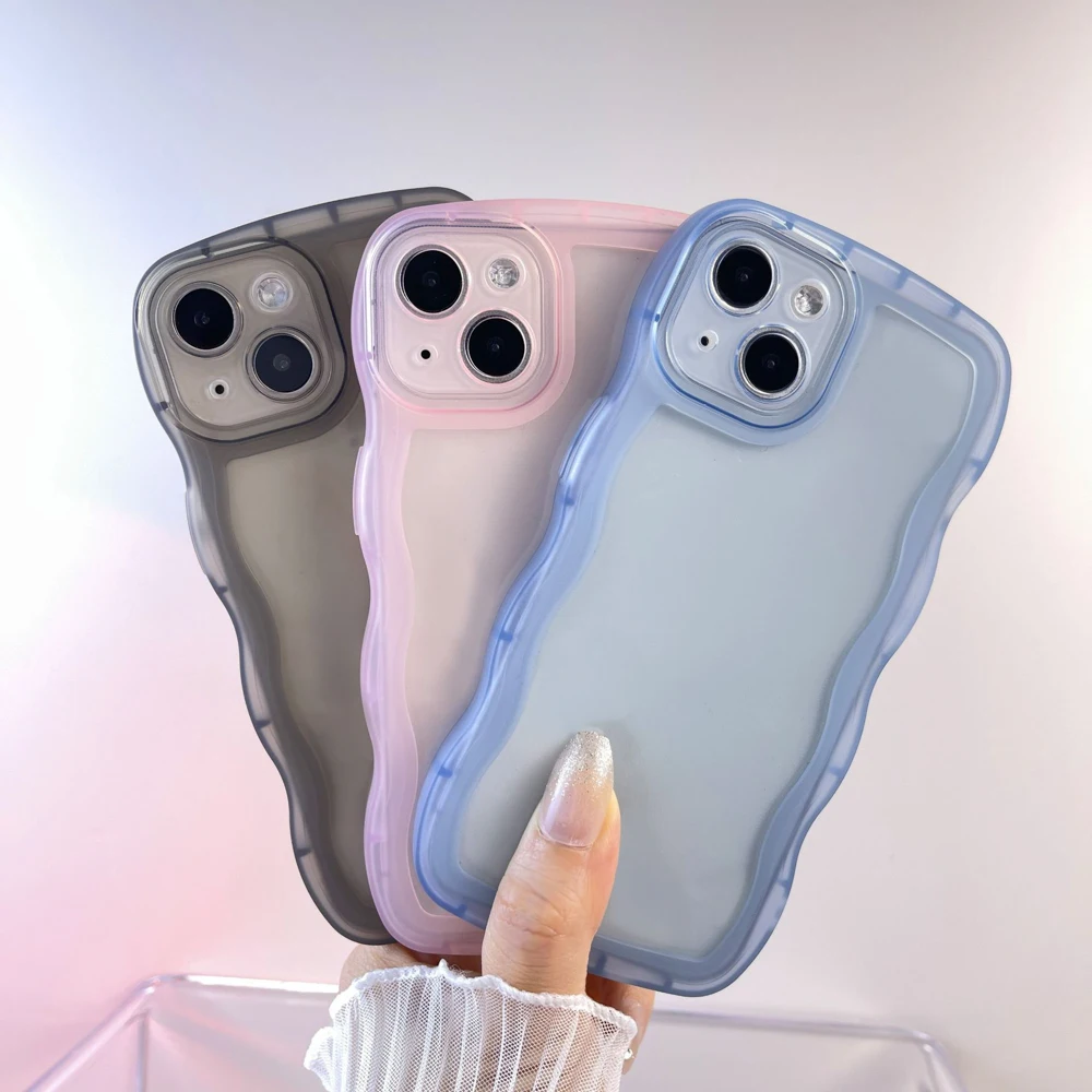 

Clear Wavy Phone Case For iphone 15 Pro Max Case Iphone 11 14 12 13 Pro Max XR XS Max X 7 8 14 Plus SE 2020 Funda Silicone Cover