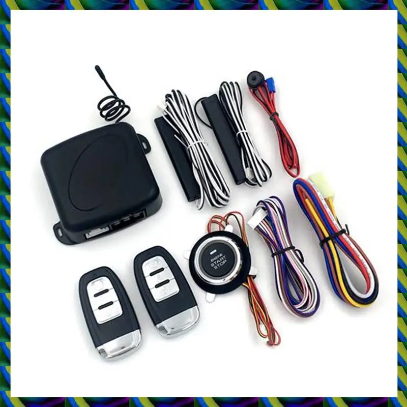 毎日の車 SUV スイッチキーレスエントリーエンジンスタート警報システムプッシュボタンリモコン停止自動盗難防止システム簡単に