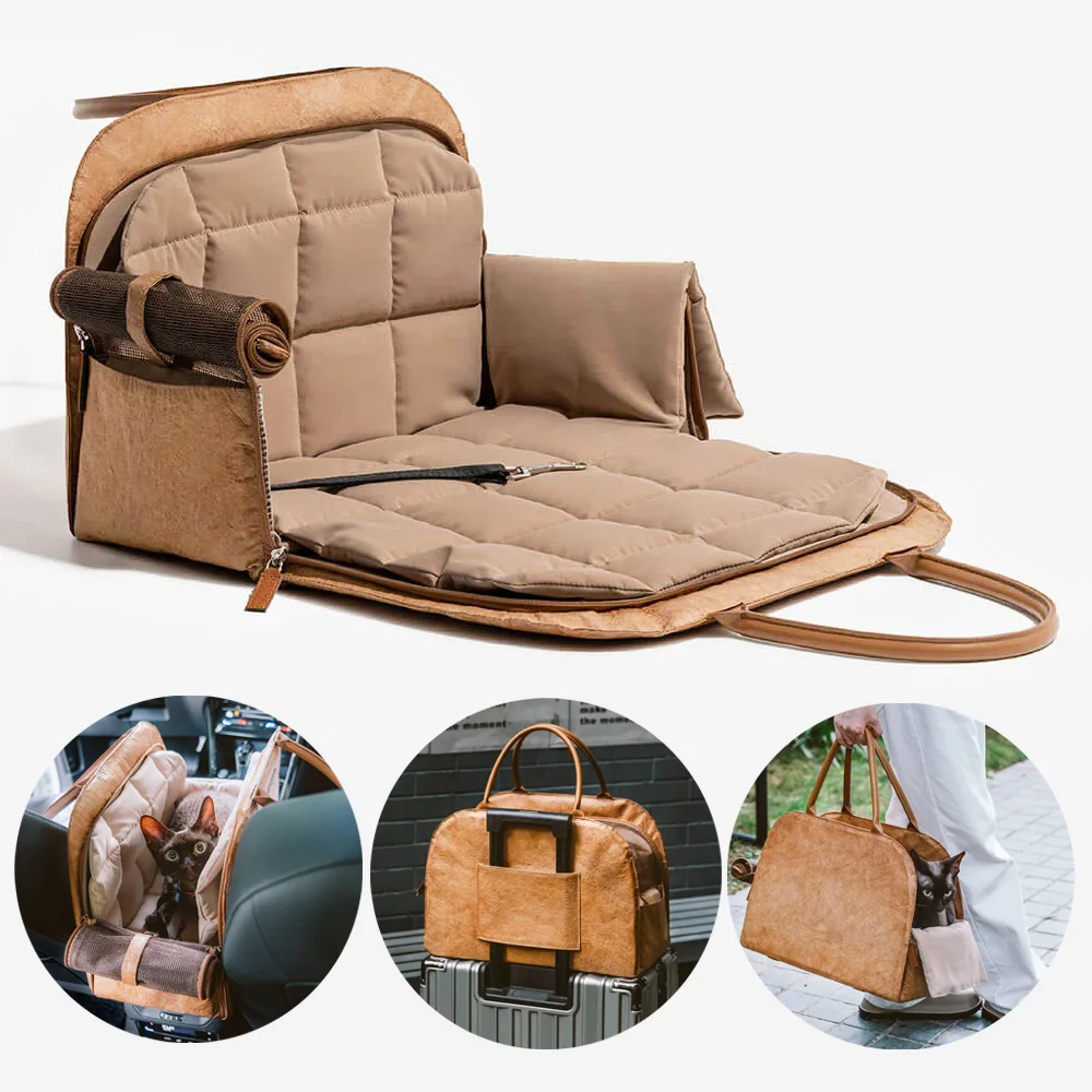 الأصلي حقيبة مقبض الحيوانات الأليفة لجرو والقط الشتاء حامل الحيوانات الأليفة حقيبة يندبروف الدافئة المحمولة حقيبة سفر الحيوانات الأليفة مع حصيرة دافئة