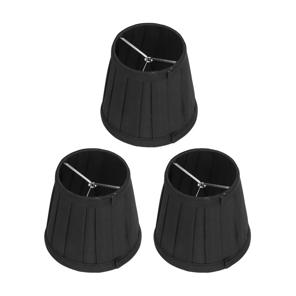 

3PCS Simple Fabric Lampshade Clip On Design 4.3 inch Height Lamp Cover Chandelier Lamp Shades Table Lamp