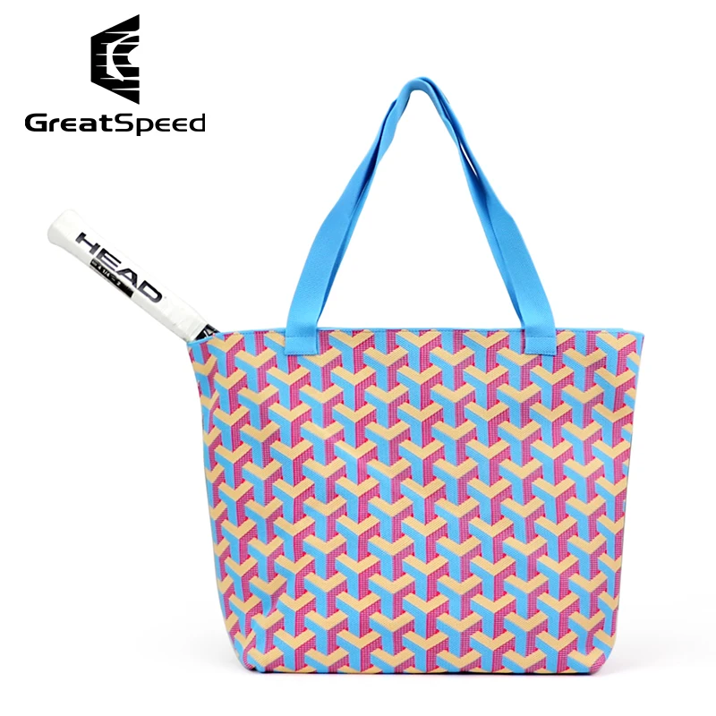 

GreatSpeed Women Tennis Racquet Bag Large Capacity Tennis Tote Bags Tennis Squash Badminton Padel Pickleball Racket Shoulder Bag