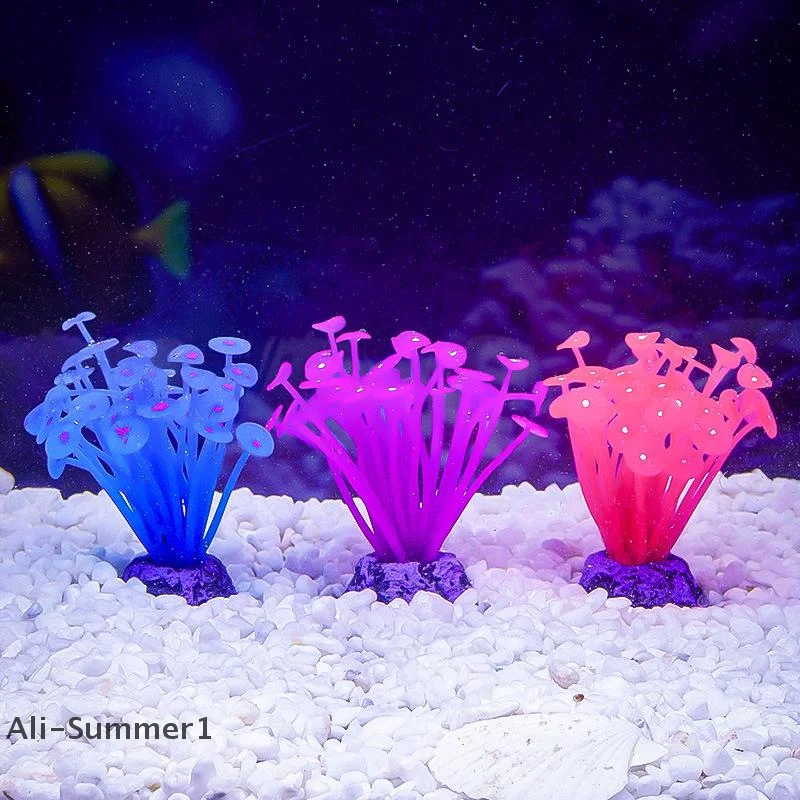 Planted Aquarium Pictures - 【E】Silicone Mushroom Artificial Fish Tank Aquarium
