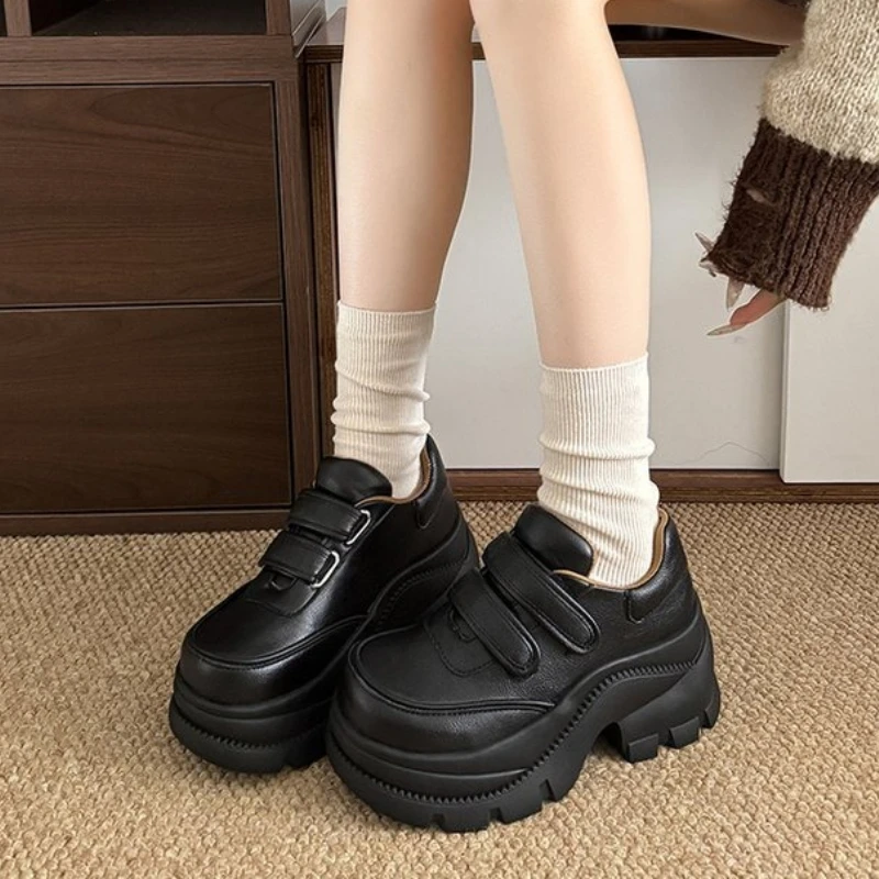 

New 2026 Platform Women Loafers Shoes Flats Chunky Leather Shoes Woman Spring Trend Fashion Casual
