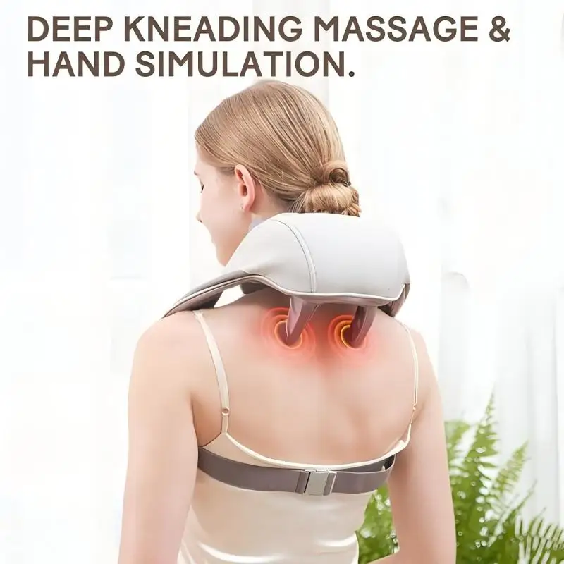 شياتسو مدلك الظهر والرقبة مع الحرارة اللاسلكي مدلك الكتف الكهربائية العميق الأنسجة العجن وسادة تدليك لعضلات الساق الجسم #2