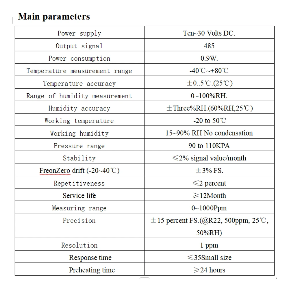 Freon Detector Sensors for Detect Refrigerant Air Conditioning Leaks Temperature and Humidity High-Precision Transmitte