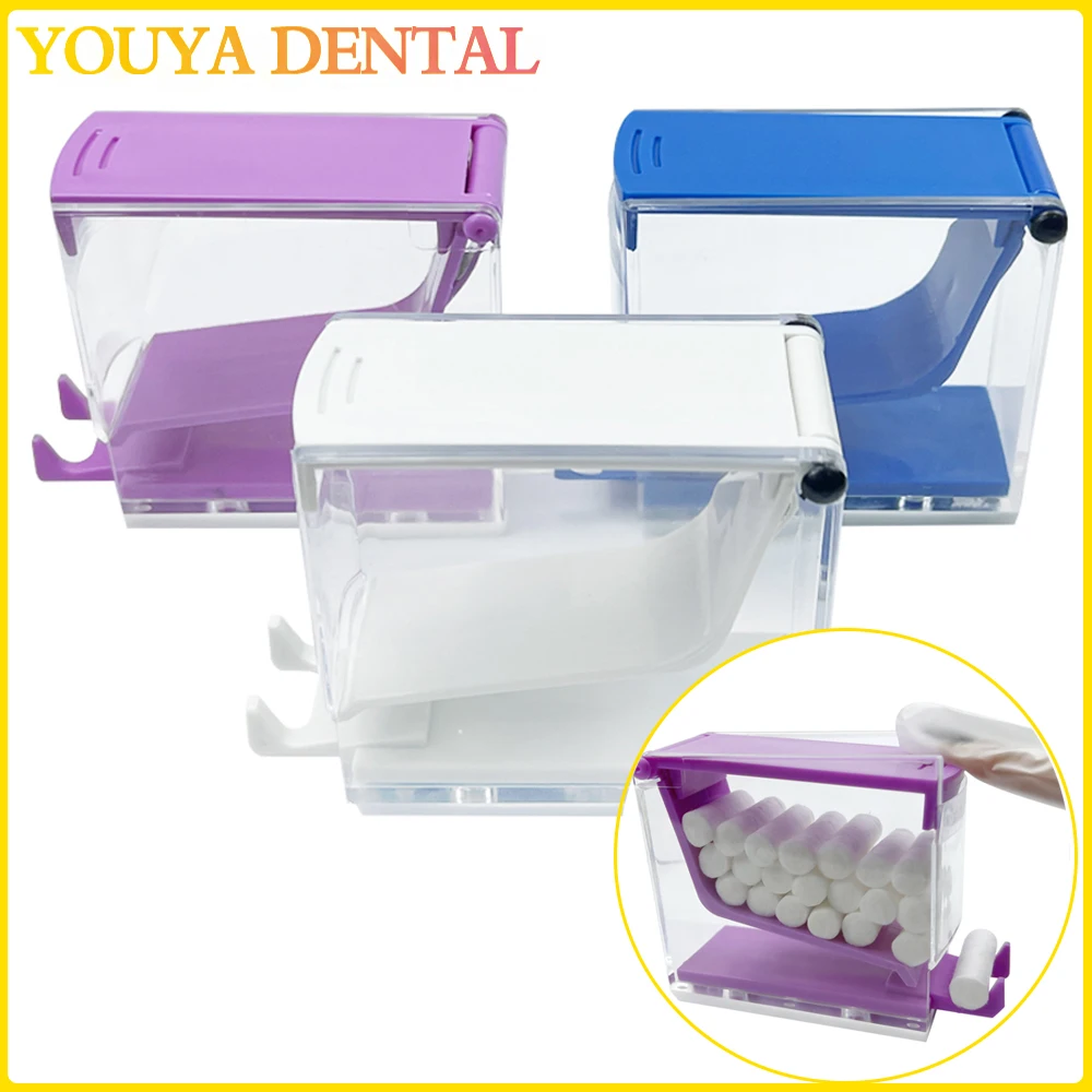 

1pcs Dental Cotton Roll Dispenser Holder Press Type Box Dentistry Organizer Accessories Dentist Swab Storage Box Case