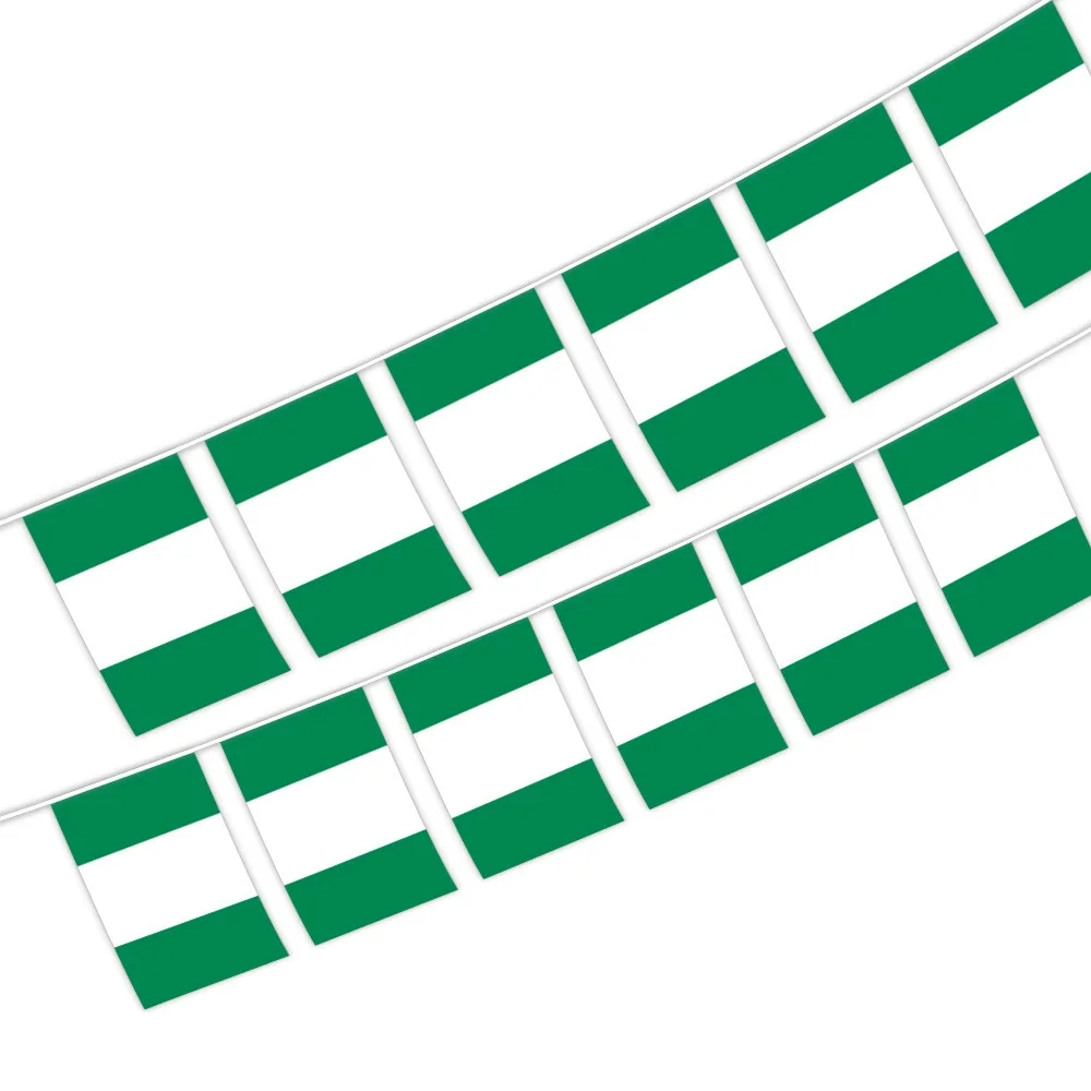 Nigeria bunting flags 14x21cm 20pcs/lot Pennant Nigeria String Banner Festival Party Holiday for decoration