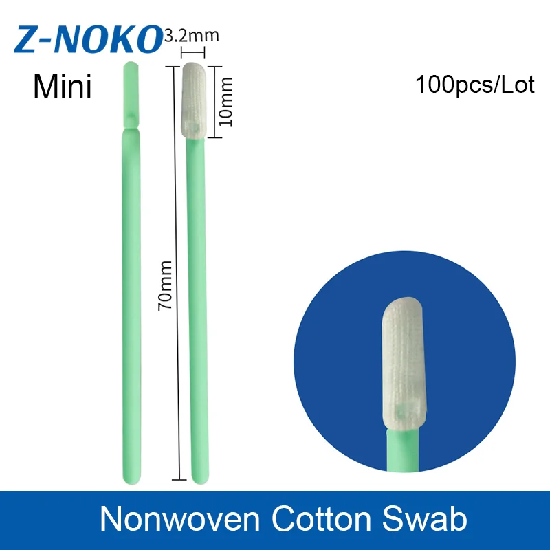 ZNOKO 100 قطعة صناعة القطن مسحة صغيرة Dus قبالة أدوات الليزر مكافحة ساكنة لتنظيف عدسة الليزر واقية ويندوز رئيس جزء