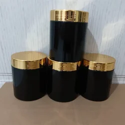 50-500ml Empty Plastic Black Jars with Lid Makeup Cosmetic Containers Travel Bottle Face Cream Sample Container Storage Jar