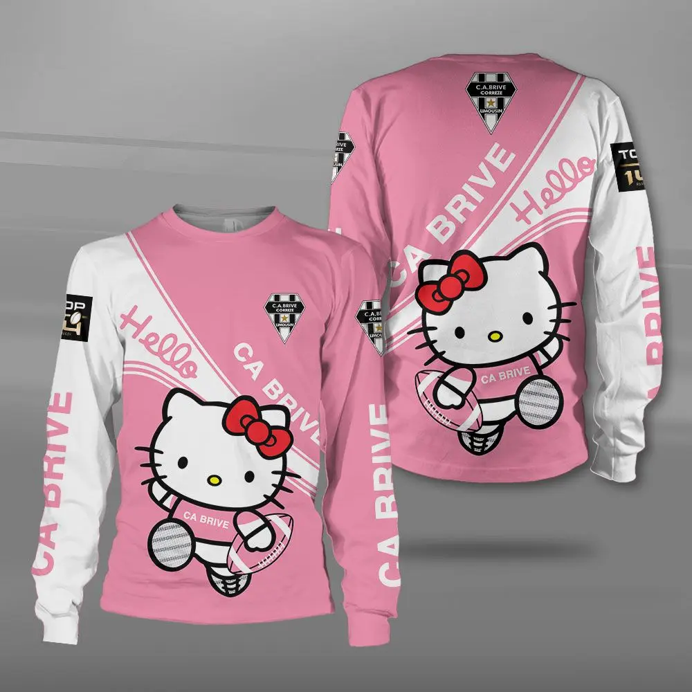 Spring New Style Fashionable Round Neck Long Sleeves Comfortable Pullover Hello Kitty Pattern 3D Printed Casual Sweatshirt