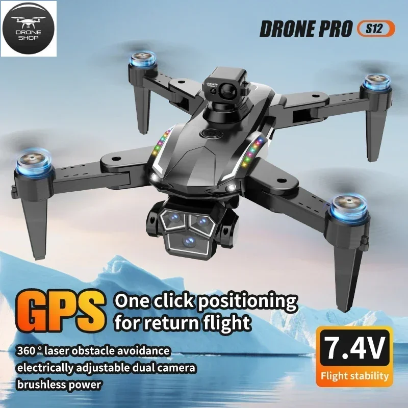 

2024 New S12 Drone GPS Brushless Obstacle Avoidance 8k HD Camera Drones remote control entry-level 7.4V quadcopter Dron Toy