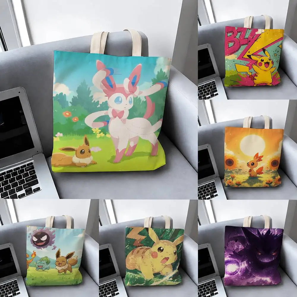 bolsas-de-armazenamento-para-iniciantes-pokemon-kalos-bolsa-de-viagem-verao-praia-bolsa-de-ombro-sacola-de-compras-reutilizavel-arte-de-anime