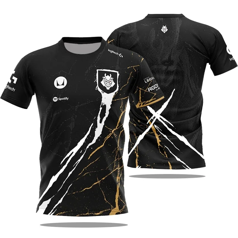 

2024 New Summer G2 Sports Esports Game Men T-Shirt National Team Uniform 3d Printed Tee O-Neck Breathable Sport Oversized Tops