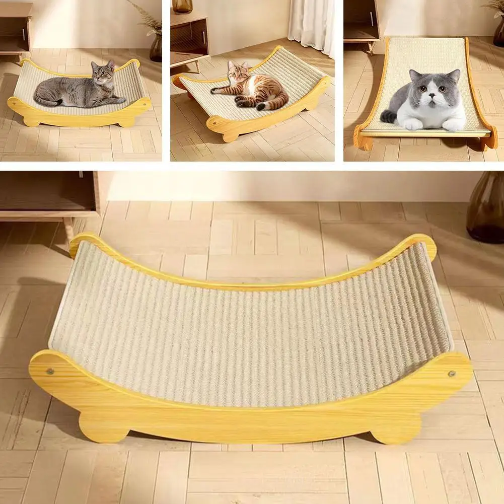 Sisal Rope Cat Scratching Board Wear-resistant And Cat Rocking Easy To Non-chipping Bed Chair Playground Assemble Integrate B5D0