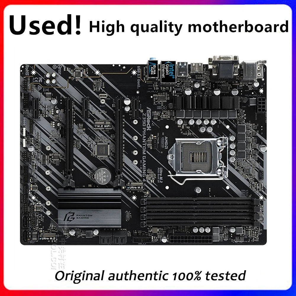 

For ASRock Z390 Phantom Gaming 4 Desktop Motherboard For Intel Z390 Z390M DDR4 LGA 1151 Original Desktop Used Mainboard