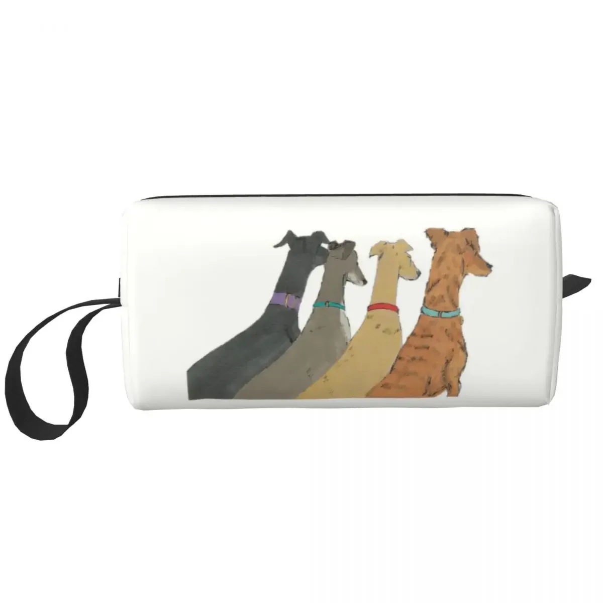 Waiting Greyhounds Dog Cosmetic Bag Women  Large Capacity Greyhound Whippet Sighthound Makeup Case Beauty Storage Toiletry Bags