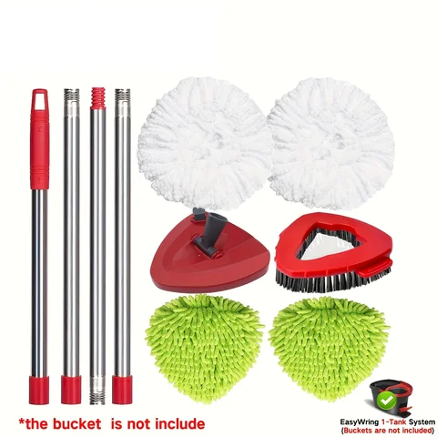 Testa di ricambio per mocio rotante per serbatoio EasyWring 1, testina di ricambio per mocio con spazzola per pulizia aggiornata compatibile con Vileda/O-ceda