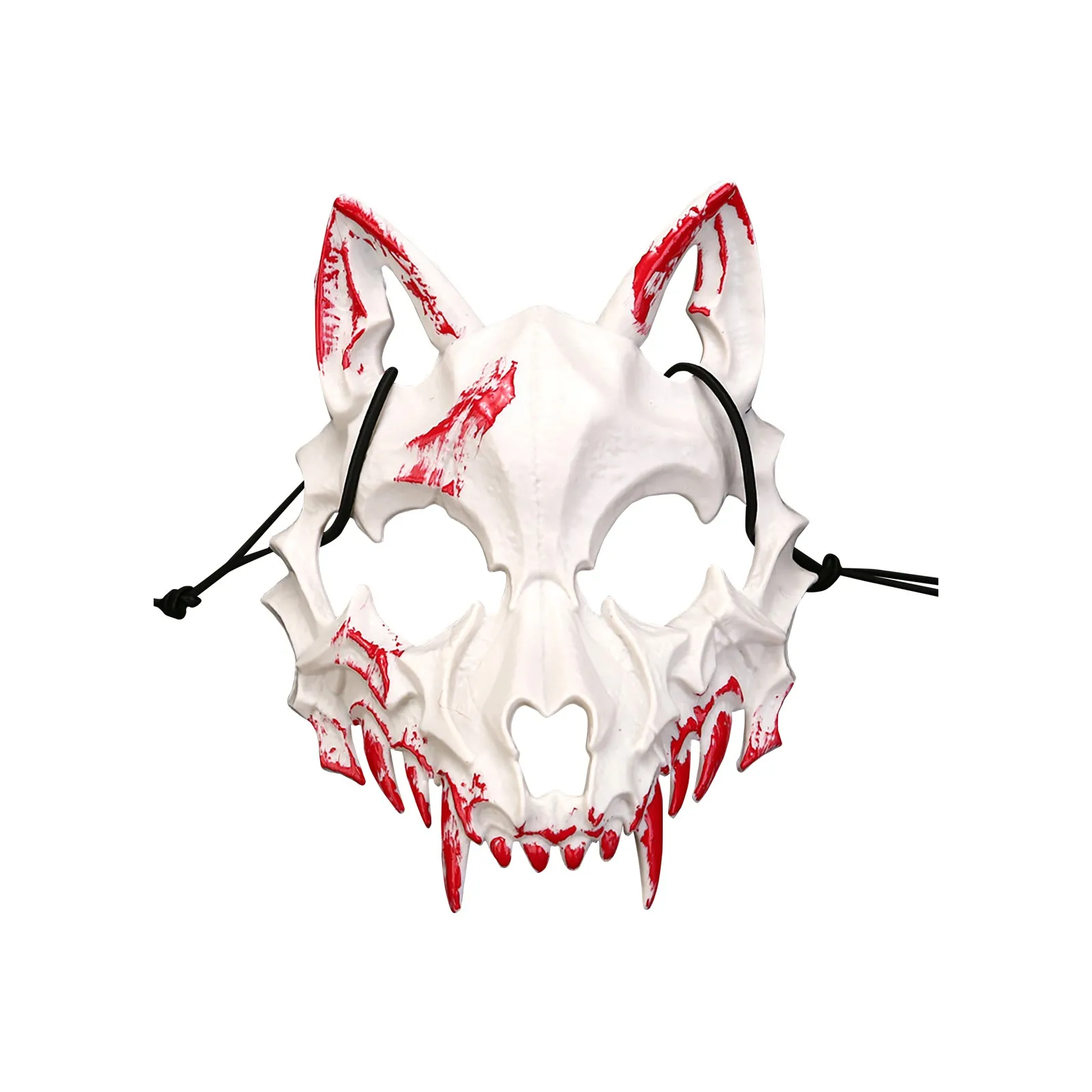 Halloween Mask Half-Face Mask Cos Dragon God Fierce Tiger Night Fork Tengu Man Wolf Mask Masquerade Prop Scary Skull Masks