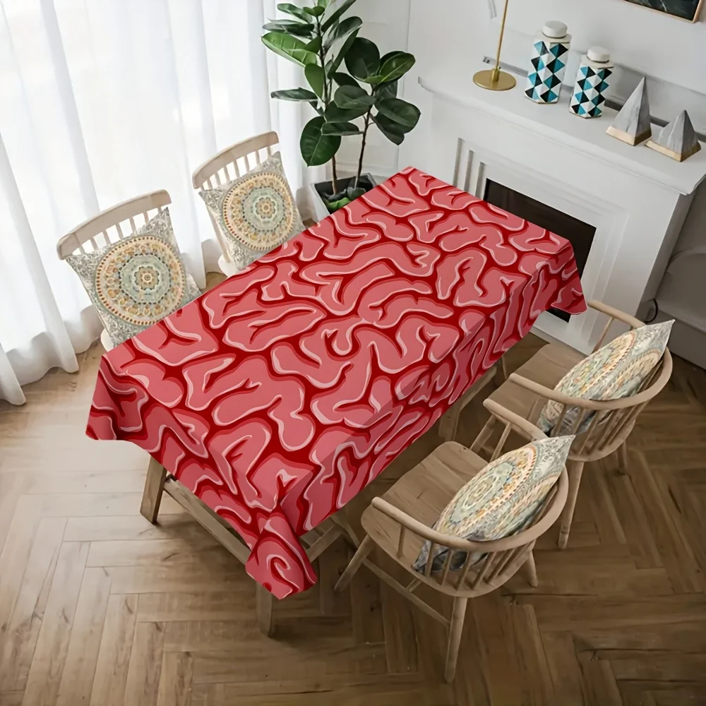 Brain Pattern Tablecloth - Red and Pink Neuroscience Design Party Decorationszyc