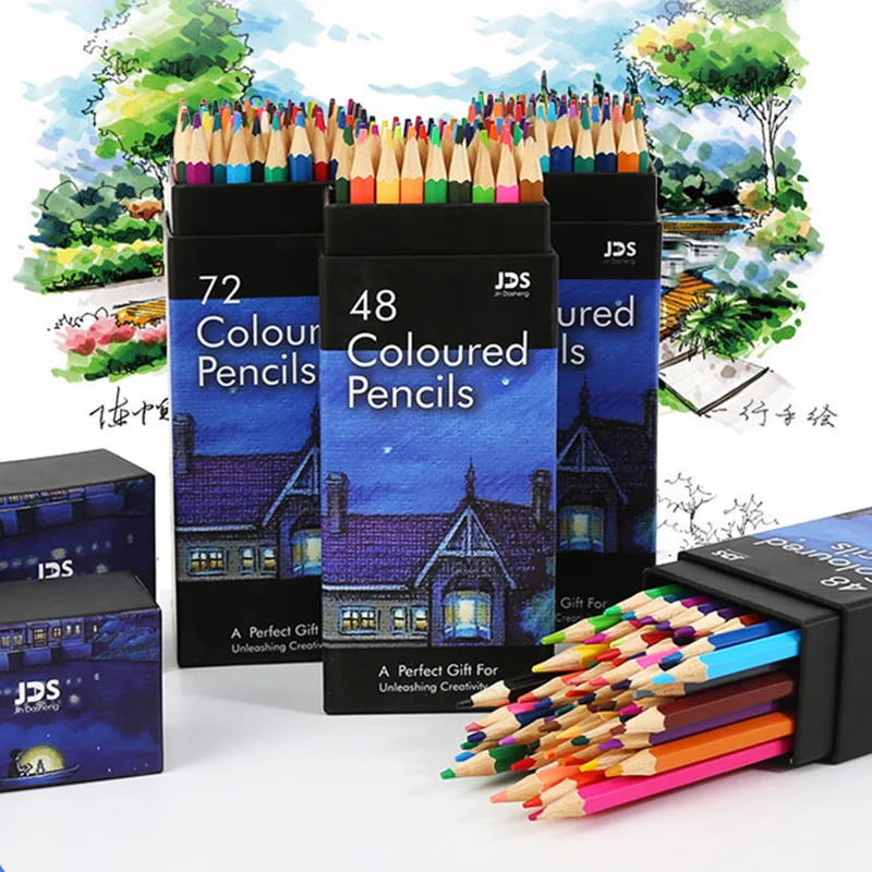 

Art Tool Wooden 12/24/36/48/72 Colors Pencil Set Kawaii Professional Drawing Art Pencil Creative DIY Oily Colored Pencil Artist