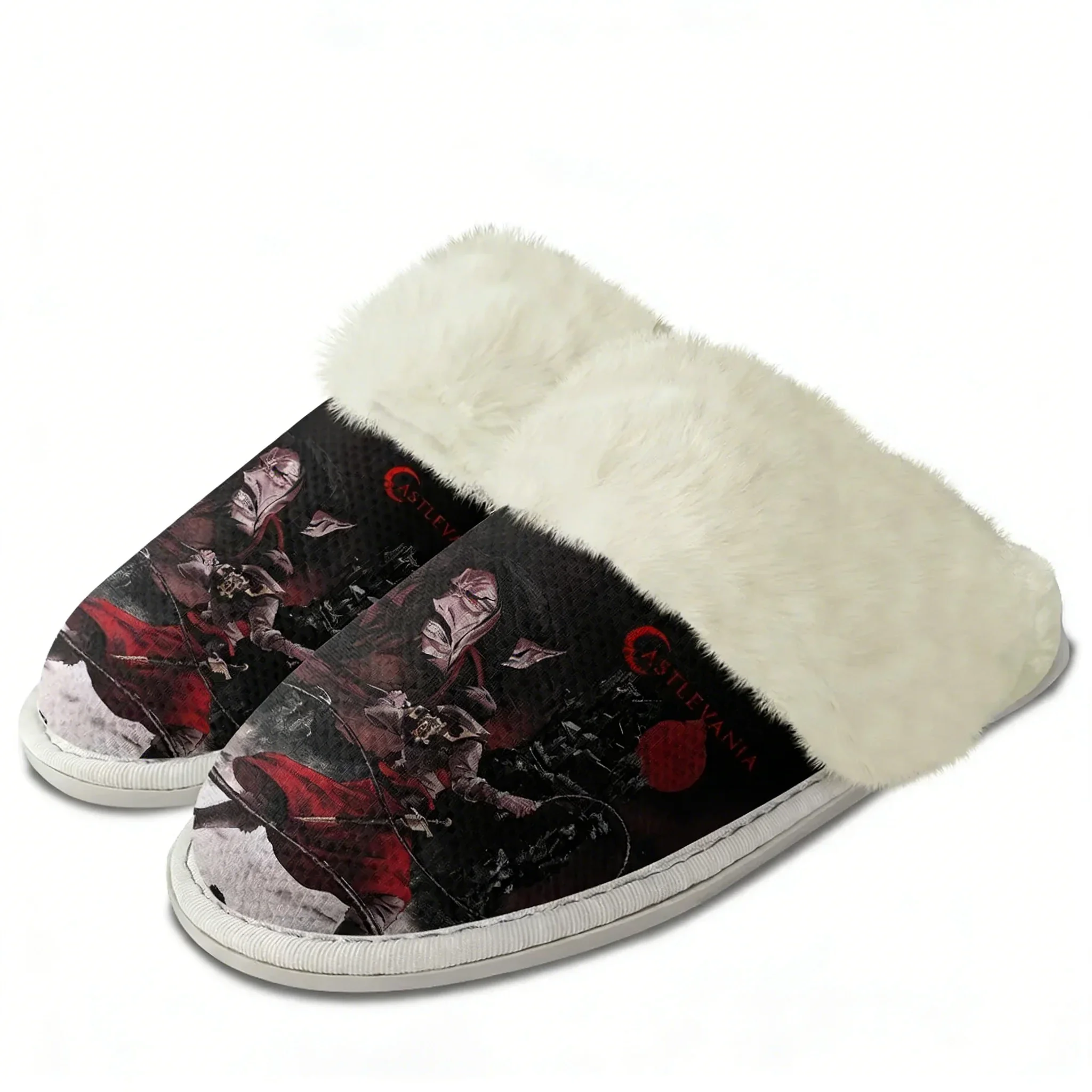 

Castlevania Plush Edge Warm Shoes Mens Womens Home Casual Slipper Bedroom Thermal Personalized Lightweight Shoe Custom Slippers