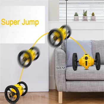 WiFi RC High Speed ​​Video Remote Control Jumping Car Prank Stunt Toy LED Headlight Smart Bounce Racer Christmas Gift 720P Camera