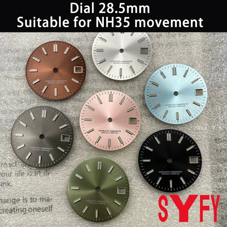

Modified accessory log dial 28.5mm sun stripe nail surface suitable for installing NH35 movement watch accessories