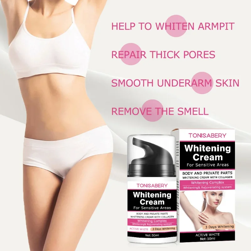 Armpit Whitening Cream Skin Lightening Bleaching Cream For Underarm Elbow Knees Dark Remove Legs Whiten Intimate Body Lotion