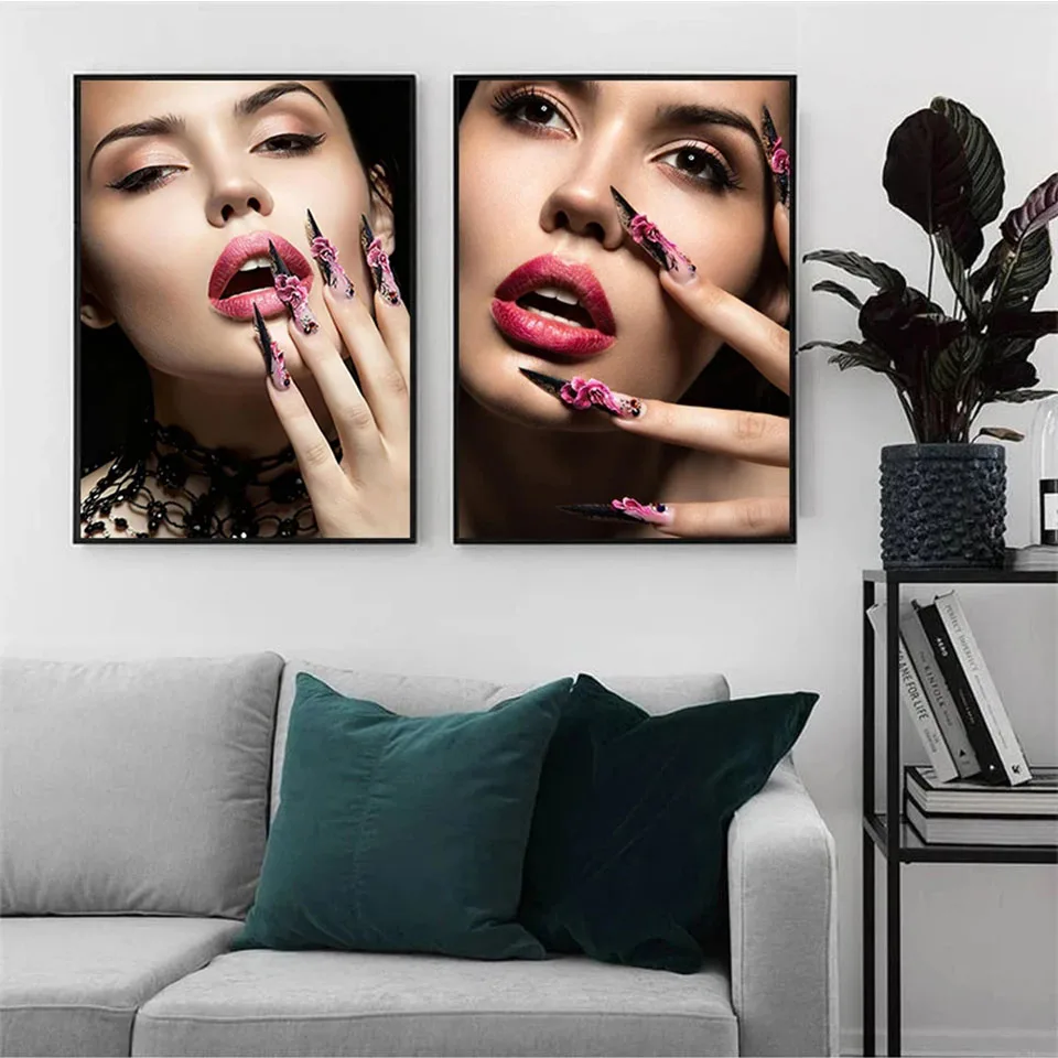 Fashion Nail Shapes Beauty Salon 5D Diamond Painting Cross Stitch Kit Decor Makeup Nail Gifts Embroidery Full Square Round Drill