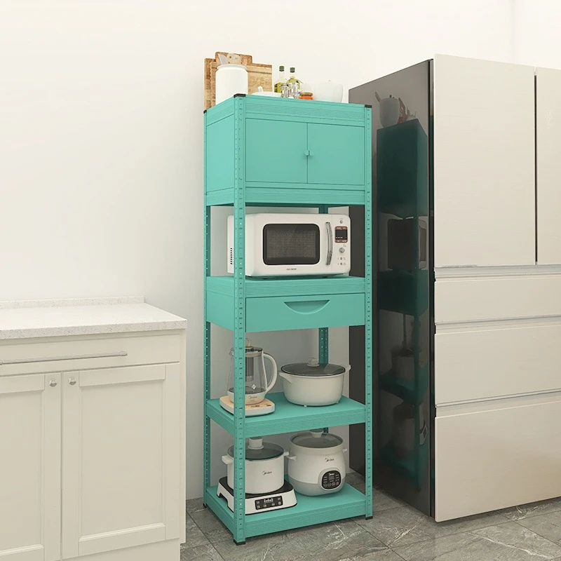

Kitchen fifth floor with door drawers, floor-to-ceiling microwave oven storage rack