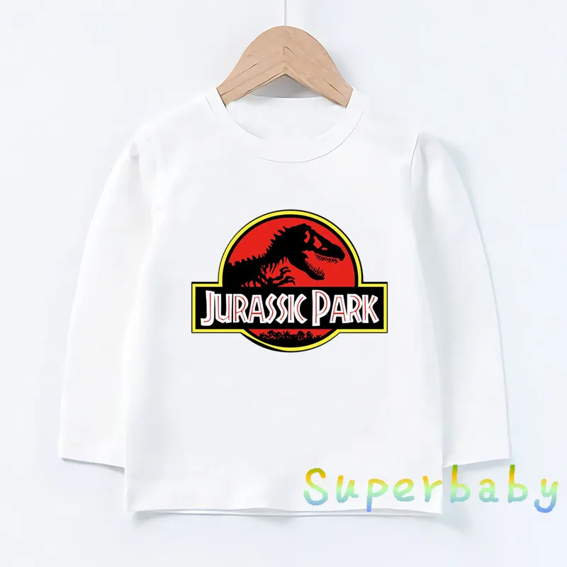 

Hot Sale Jurassic Park World Dinosaur Print Funny Kids T-Shirts Girls Clothes Baby Boys Long Sleeve T shirt Autumn Children Tops