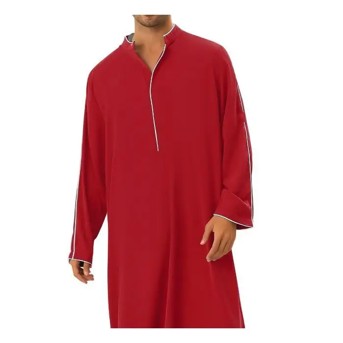 Túnica larga informal y sencilla para hombre, ropa musulmana árabe irt, ropa interior fina de poliéster, Color para todas las estaciones