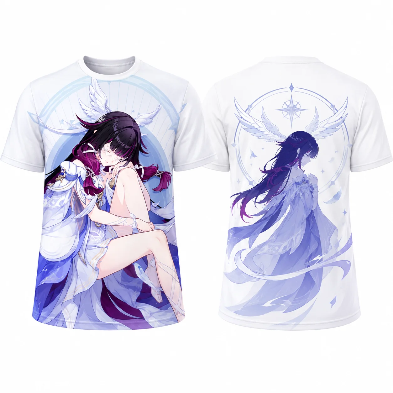 Genshin Impact Traveler Twins Furina Kazuha Zhongli Nahida 3D Print T-Shirt Game Graphic Tee For Men And Women Casual Top