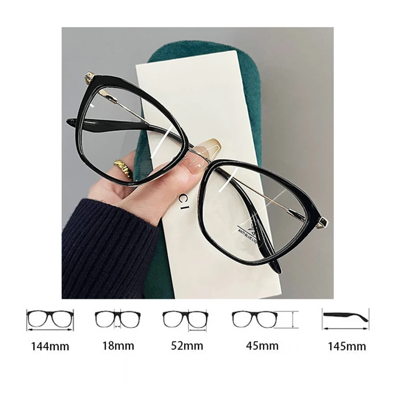 الرجعية القط العين نظارات للنساء المهنية مرآة ضوء مسطح عالية الجودة المضادة للضوء الأزرق نظارات القراءة الموضة 9206 #6