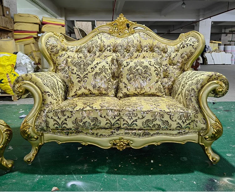 Asiatische Luxus möblierte Sofa 7-Sitzer europäischen Stil Sofa garnitur Wohnzimmer antike Möbel Holz Sofa garnituren