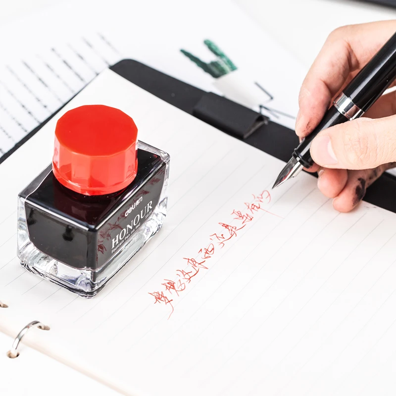 Deli 1PCS 30ml Fountain Pen Black Red Inky Blue Erasable Blue Ink High Quality Writing Ink Special Ink Non-Carbon Inks