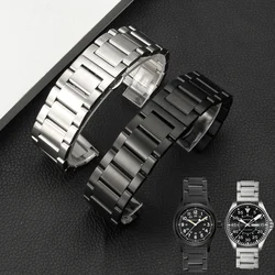 Solid Stainless Steel Watchband for Hamilton Khaki Jazz Field Seiko Butterfly Clasp Men Bracelet Metal Watch Strap 18 20 22mm