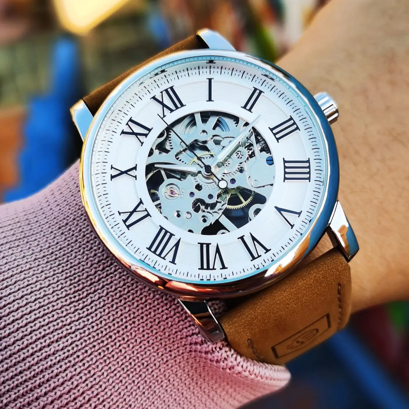 

Forsining Classic Mechanical Watch for Men Luminous Hands Leather Strap Business Luxury Hand Winding Mens Watches Top Brand Gift