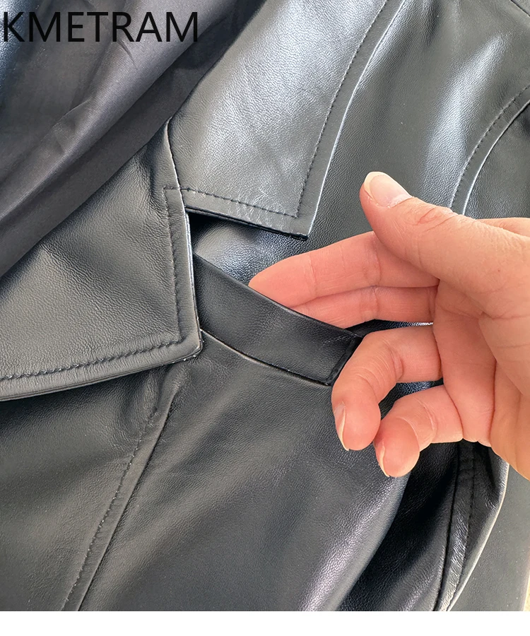 100% strato superiore giacche di pelle di pecora donna giacca corta nera in vera pelle novità in capispalla vestiti autunnali 2025 donna veste femme