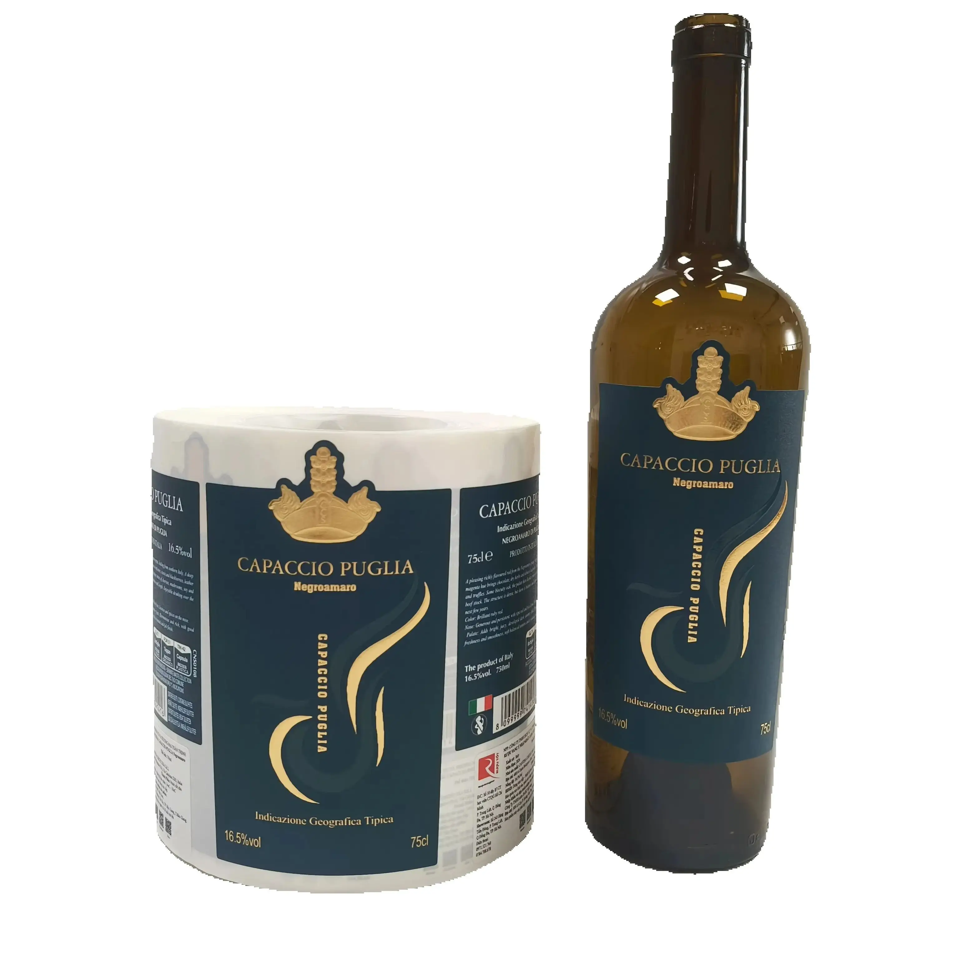 Custom Holographic Wine Label Stickers｜Waterproof Self-Adhesive｜UV Embossed Logo