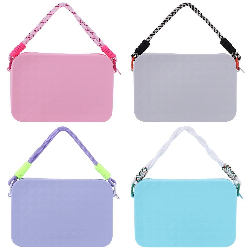 Silicone Storage Pouch Beach Bag Connector with Lanyard Cosmetics Storage Bag Large Capacity for Bogg Bag image 4