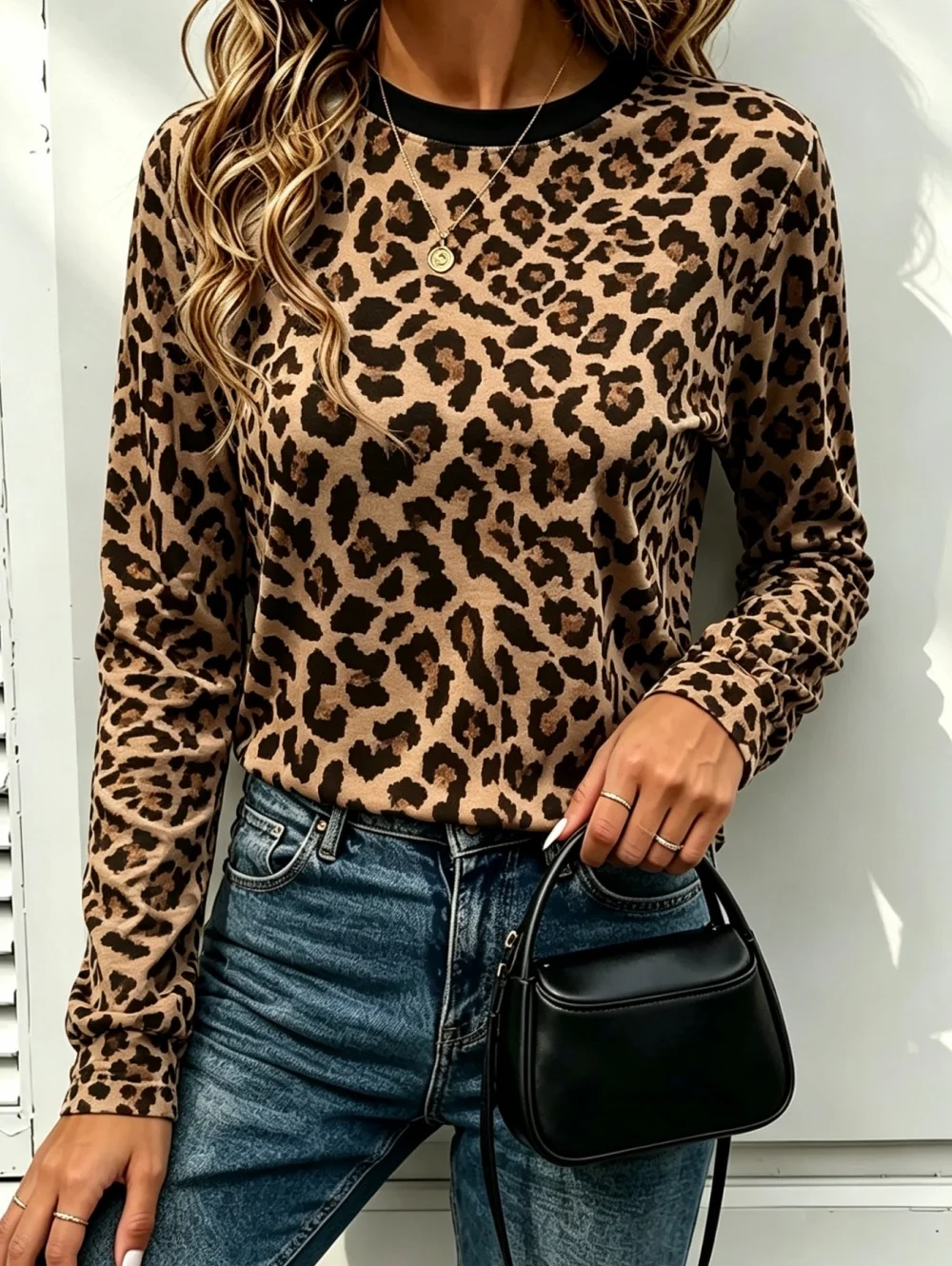 Women's Long Sleeves T-Shirt Leopard 3D Printed Lady Long Sleeves Tops Streetwear Casual Graphic Tee Autumn Y2k Women Clothes
