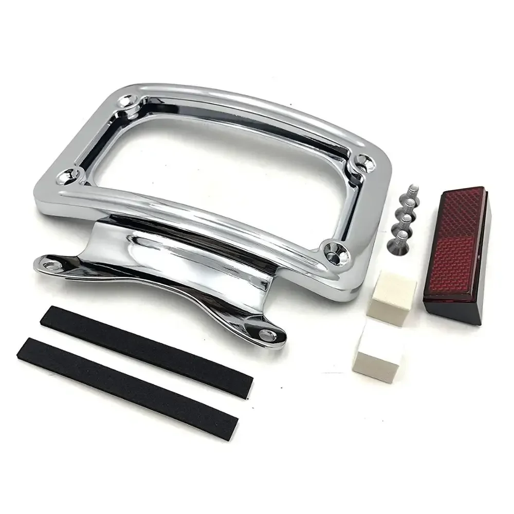 Aftermarket Motorcycle Parts Motorcycle Chrome Laydown Curved License Plate Bracket Tag Holder