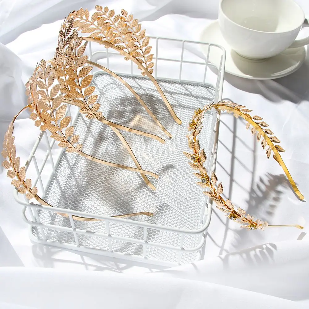 

Golden Hair Combs Headwear Leaves Hair Bands Hair Hoop Wedding Hair Crown Bride Headbands